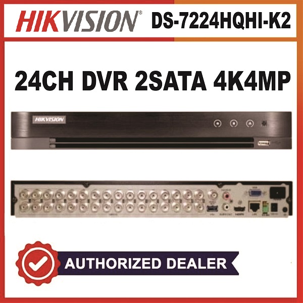Hikvision 24Channel Dvr 2Sata 4K 4MP (DS-7224HGHI-K2)