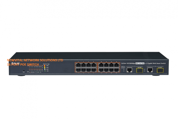 ELCOVISION 16 PORT POE SWITCH 10/100ET-22216PS