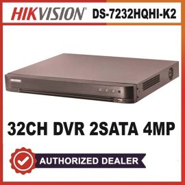 HIKVISION 32 CHANNEL DVR 2 SATA 4K 4MP (DS-7232HQHI-K2)
